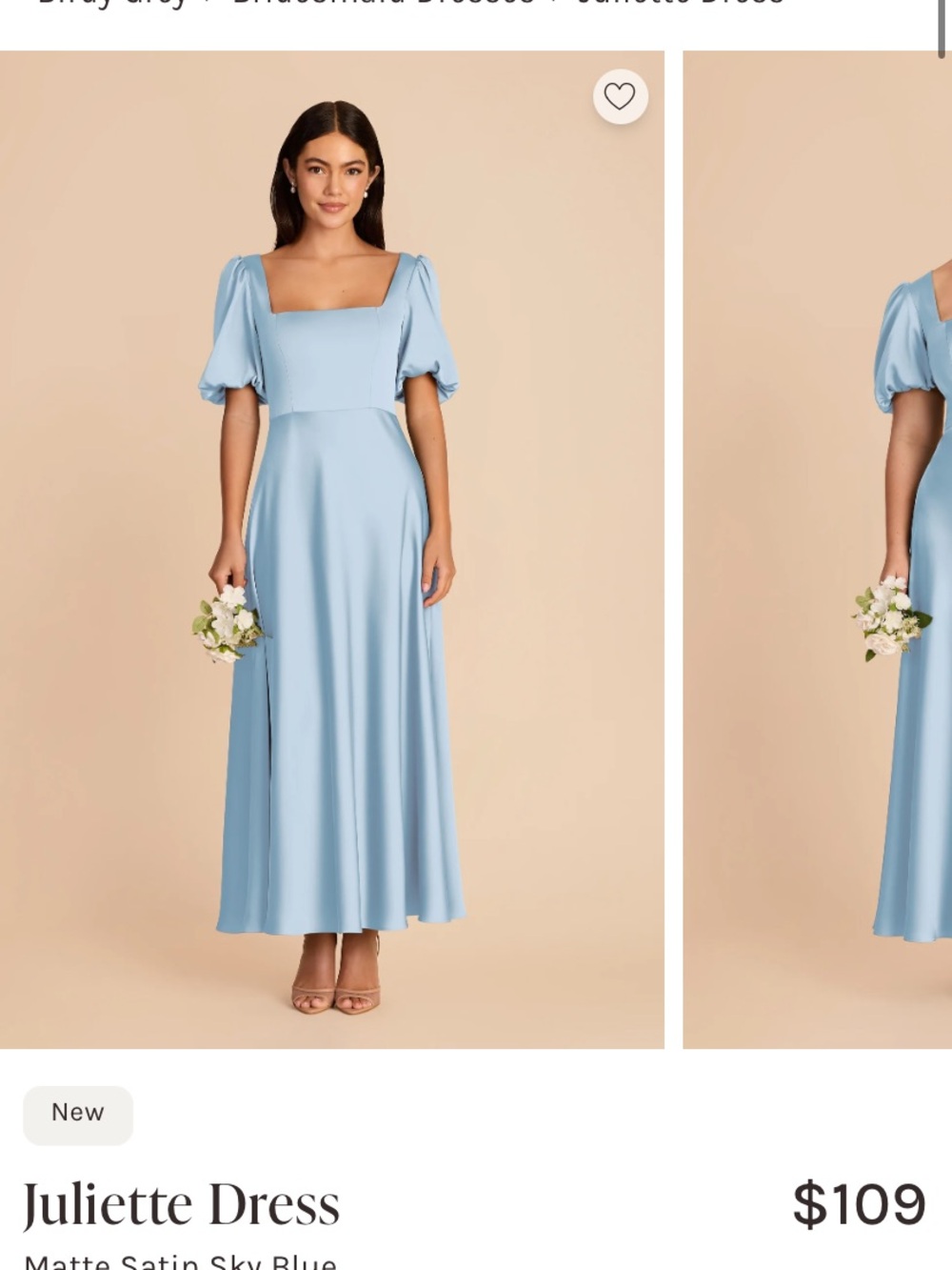 Birdy Grey Juliette Dress - Sky Blue Maxi with Puff Sleeves